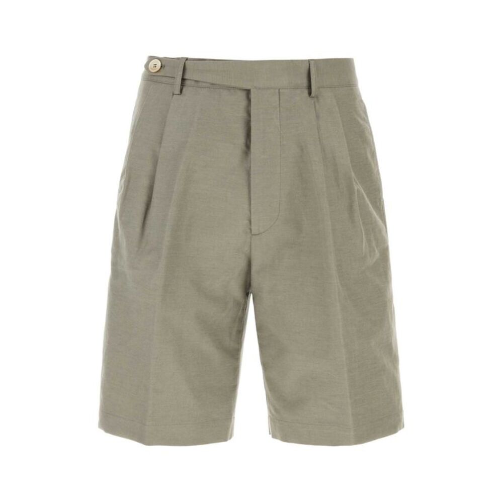 Brunello Cucinelli Men Dark Grey Cotton Blend Bermuda Shorts